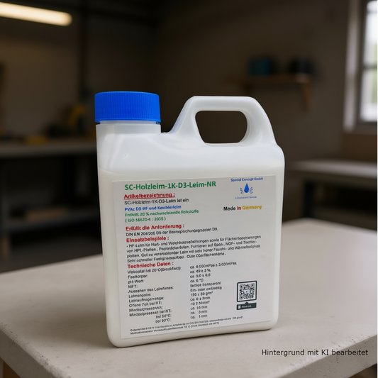 Holzleim D3 1,00kg  Bastelleim wasserfest ca.20 % nachwachsende Rohstoffe