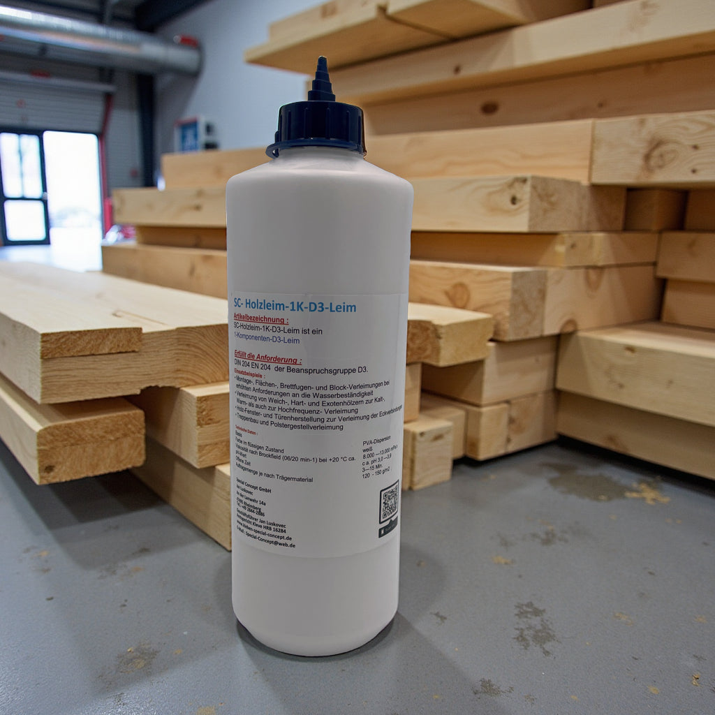 D3 Holzleim weiß 1,00 Kg Leim (14,50 € / kg) Kostenloser Inlandsversand!!!