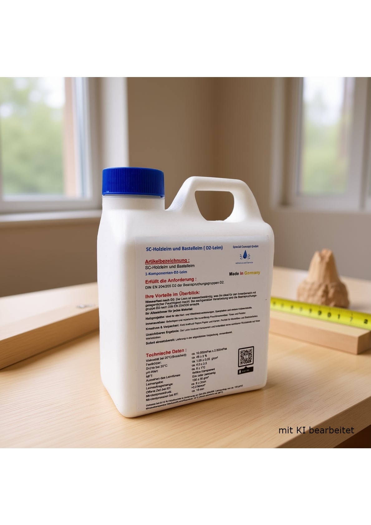 D2 Bastelkleber, Bastelleim, Holzleim weiß  1,0 Kg Leim (11,50 € / kg) Kostenloser Inlandsversand!!!