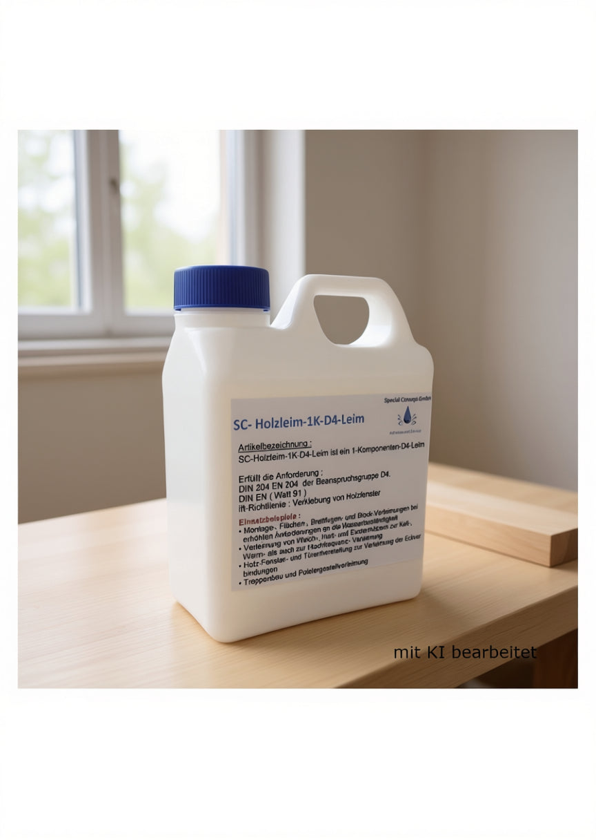 D4 Holzleim 1,00 Kg, 1-Komponeten-D4-Leim Offenzeit ca.10min. / Made in Germany